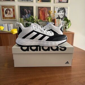 Adidas “Own the Game 2.0” Black and White Sneakers